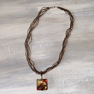 Murano glass pendent necklace.